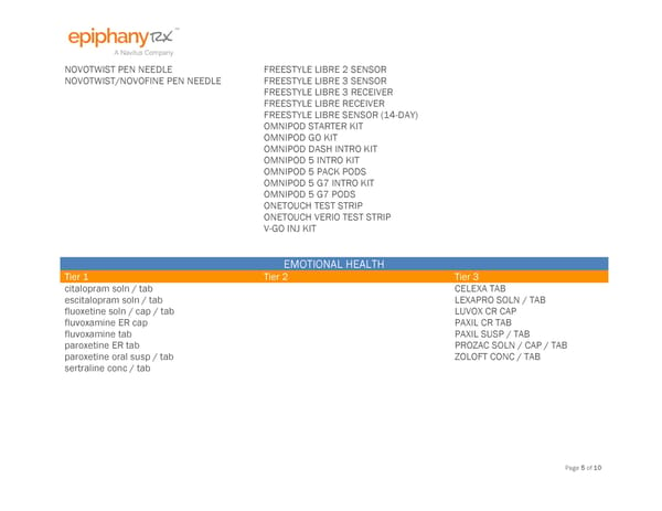 HSA Preventive Drug List - Page 5