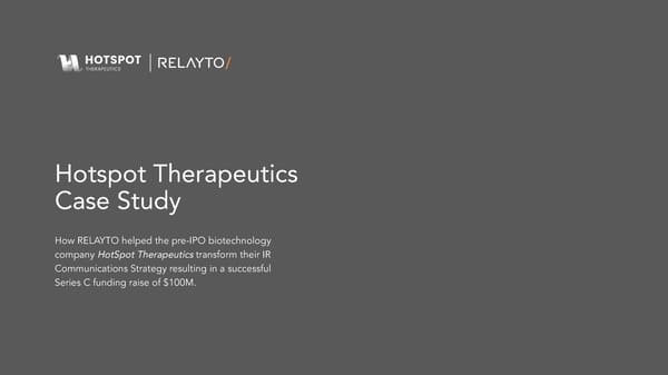 HotSpot Therapeutics Case Study - Page 1