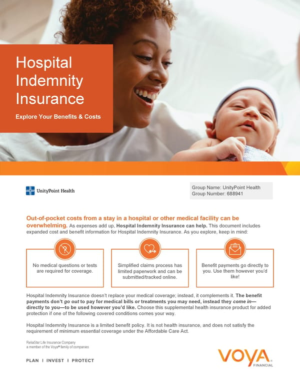 Hospital Indemnity Insurance - Page 1