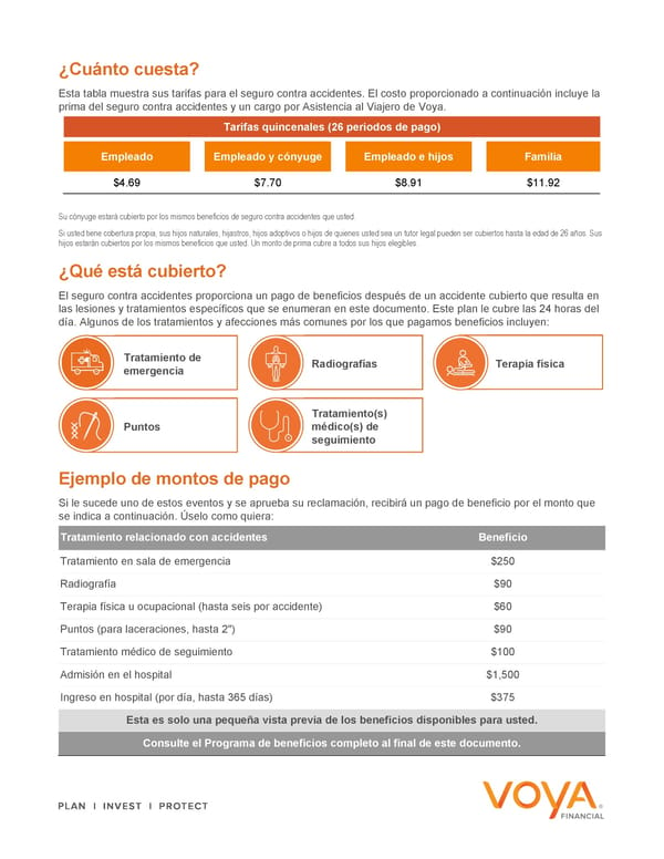 Accident – Explore Your Benefits Flyer Spanish 2024 - Page 2