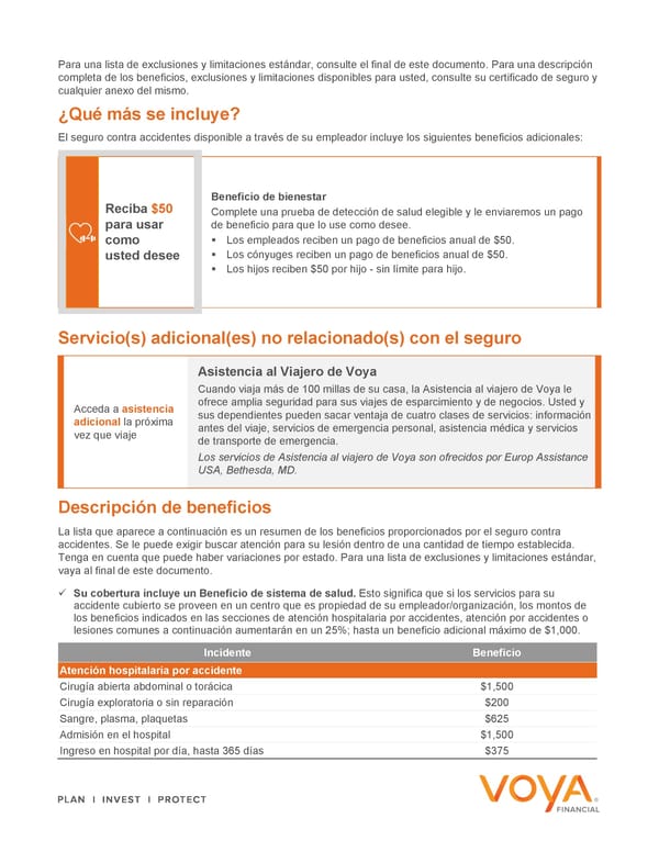 Accident – Explore Your Benefits Flyer Spanish 2024 - Page 3