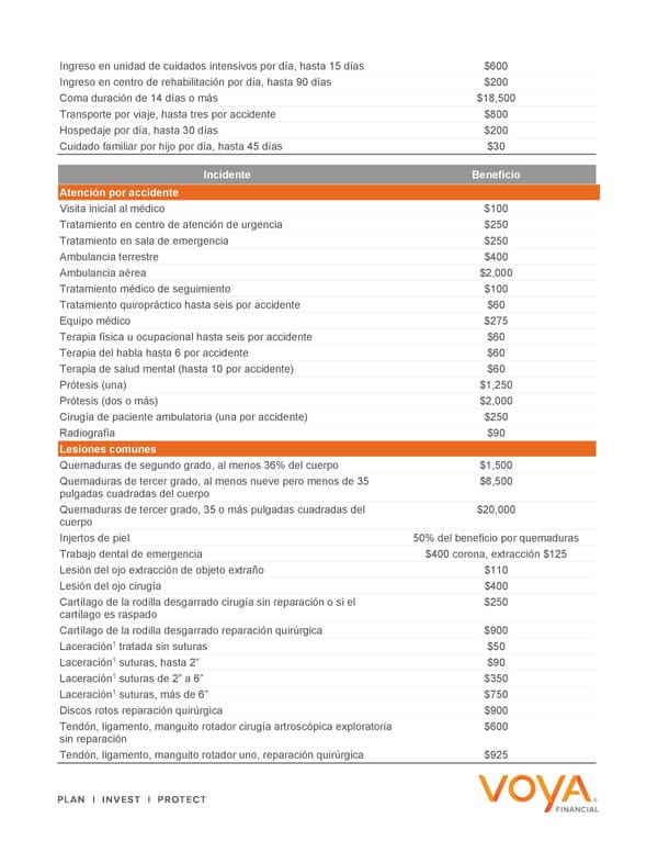 Accident – Explore Your Benefits Flyer Spanish 2024 - Page 4