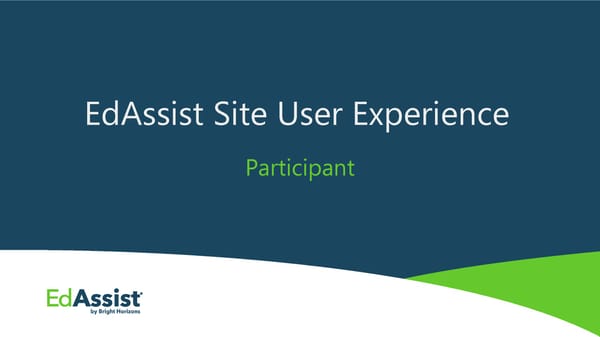EdAssist Participant Tutorial - Page 1