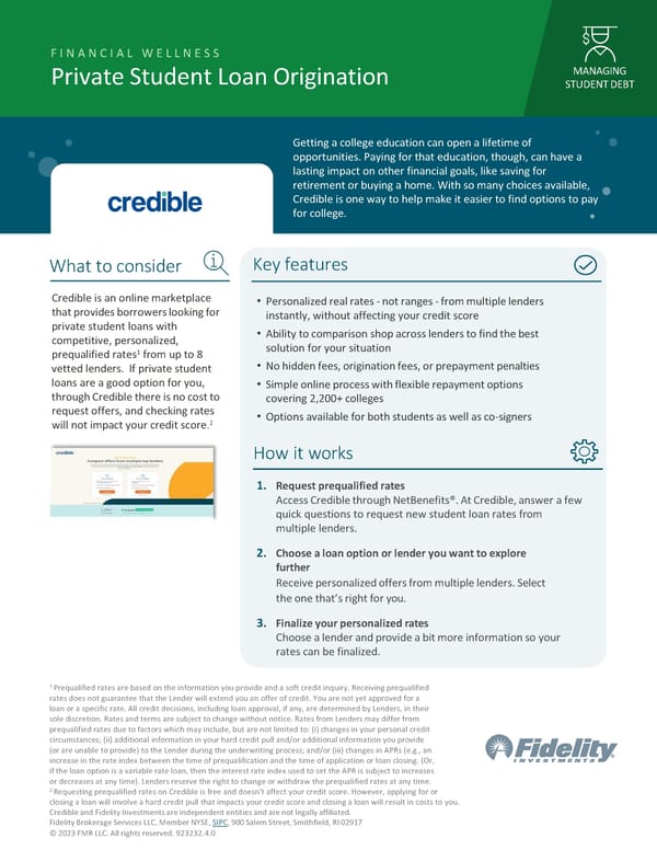 Credible – Student Loan Origination Flyer - Page 1