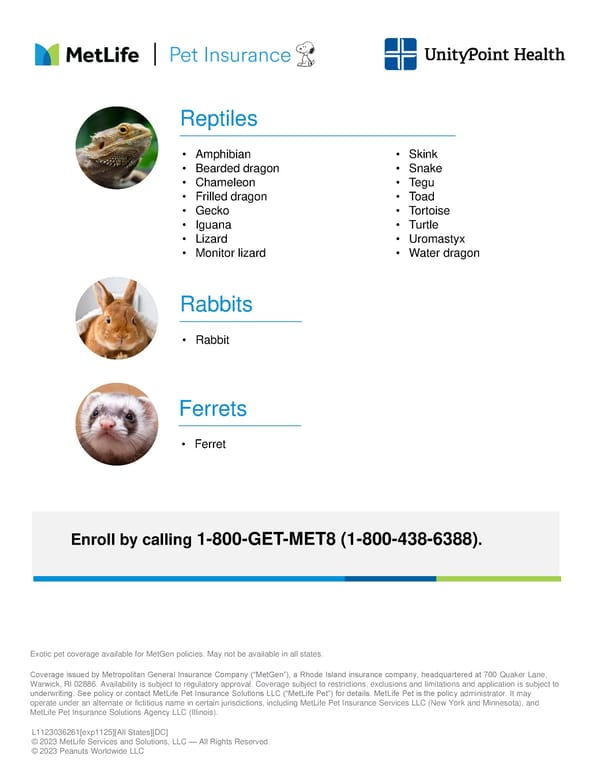 MetLife Exotic Breeds and Species List - Page 2