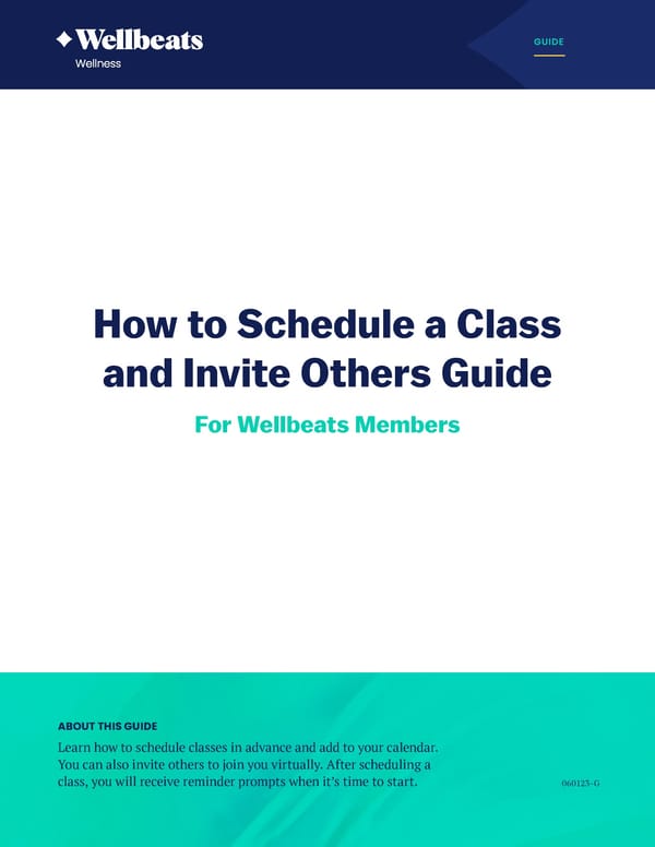 How to Schedule a Wellbeats Class and Invite Others - Page 1