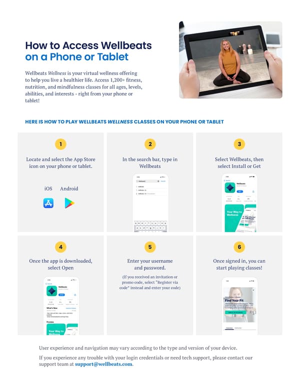 How to Access Wellbeats Wellness on a Phone or Tablet - Page 1