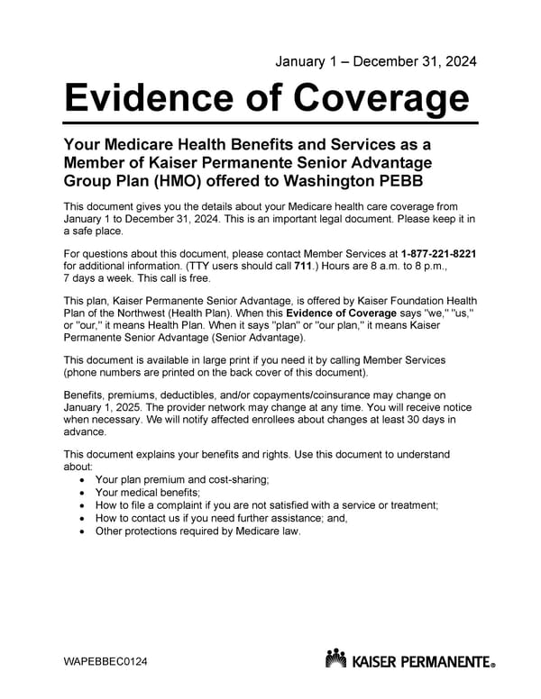 Kaiser Permanente NW Senior Advantage EOC (2024) - Page 39