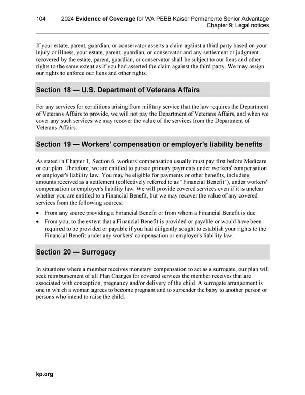 Kaiser Permanente NW Senior Advantage EOC (2024) - Page 142