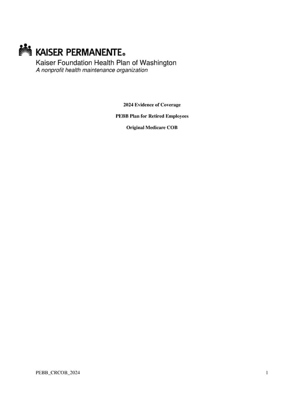 Kaiser Permanente WA Original Medicare EOC (2024) - Page 1