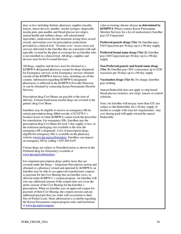 Kaiser Permanente WA Original Medicare EOC (2024) - Page 20
