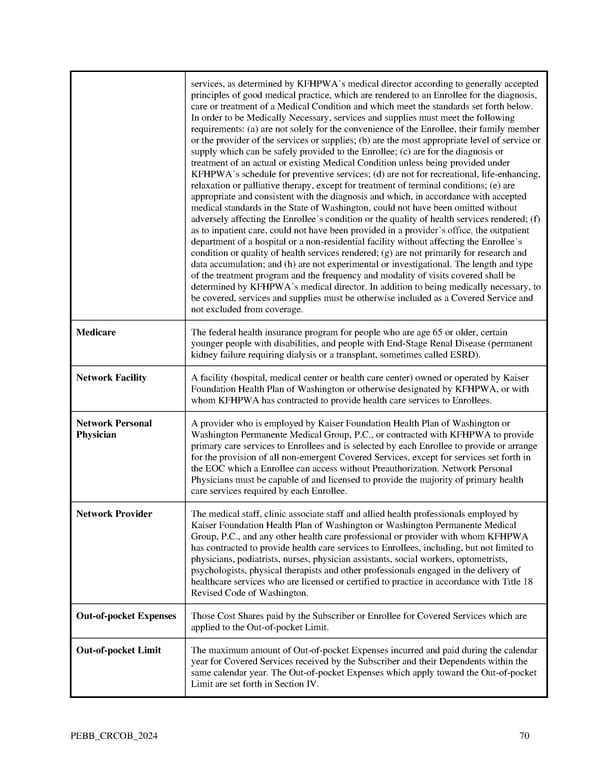 Kaiser Permanente WA Original Medicare EOC (2024) - Page 70