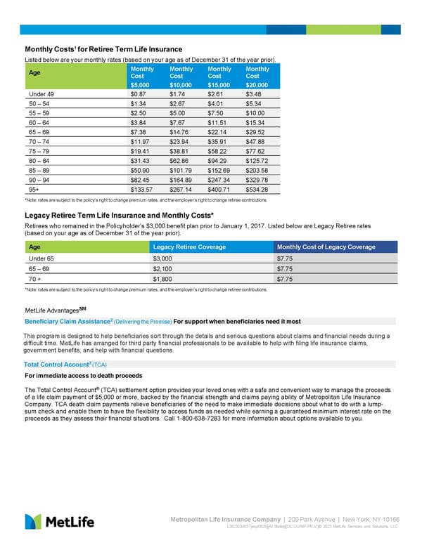 Plan summary - Page 2