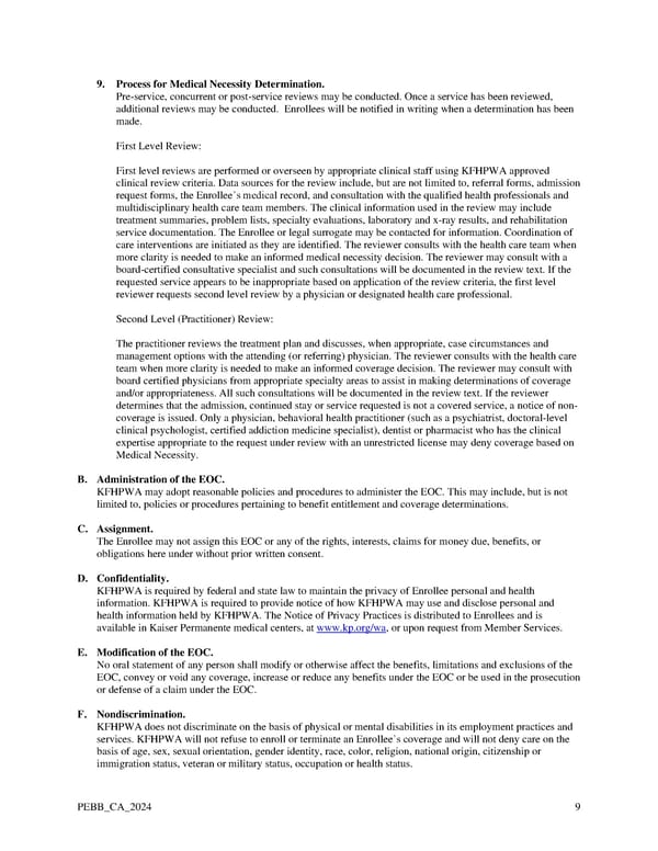 Kaiser Permanente WA Classic EOC (2024) - Page 9