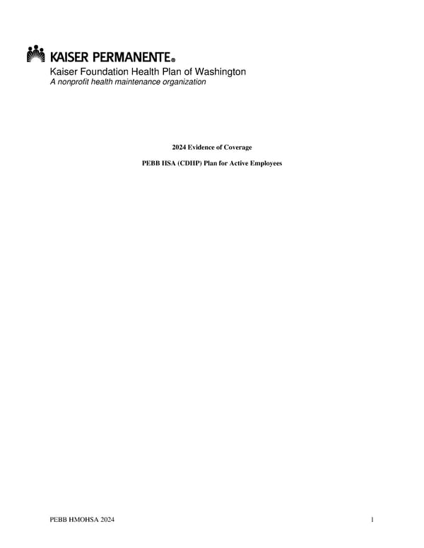 Kaiser Permanente WA CDHP EOC (2024) - Page 1