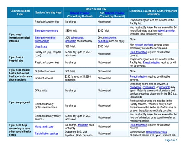 Kaiser Permanente WA Value SBC (2024) - Page 3