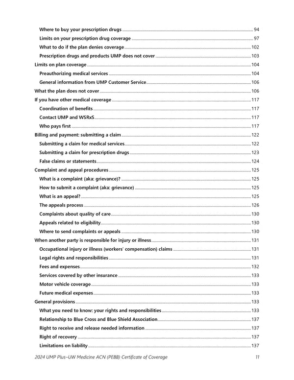 UMP Plus–UW Medicine Accountable Care Network (UW Medicine ACN) COC (2024) - Page 12