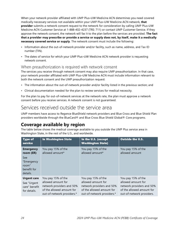 UMP Plus–UW Medicine Accountable Care Network (UW Medicine ACN) COC (2024) - Page 25