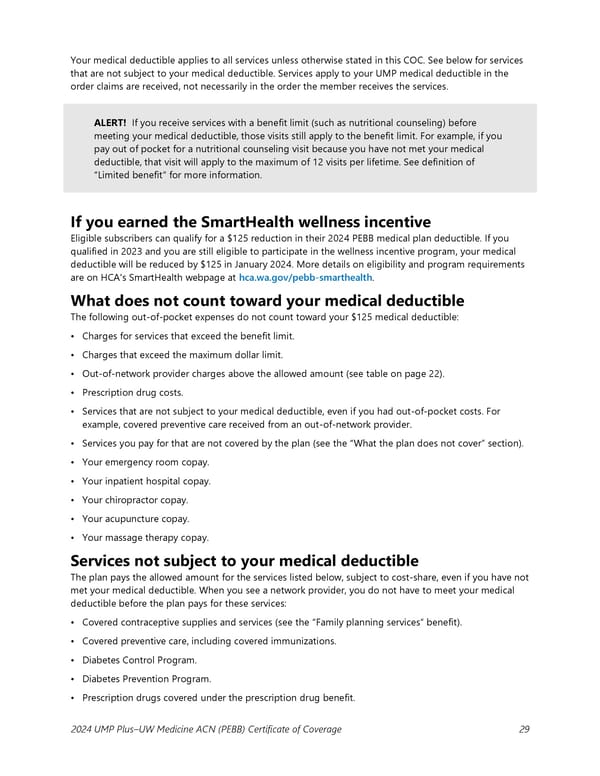 UMP Plus–UW Medicine Accountable Care Network (UW Medicine ACN) COC (2024) - Page 30