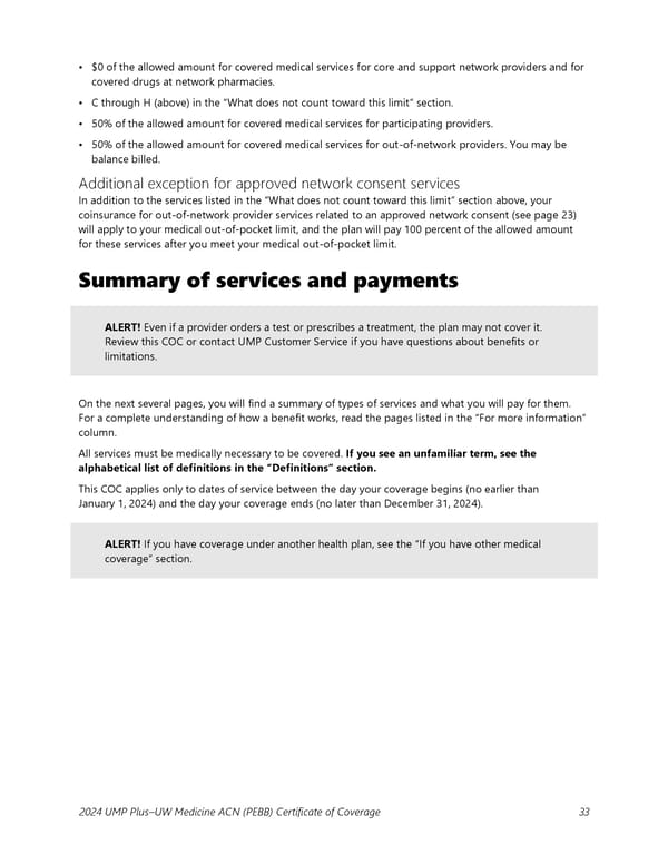 UMP Plus–UW Medicine Accountable Care Network (UW Medicine ACN) COC (2024) - Page 34