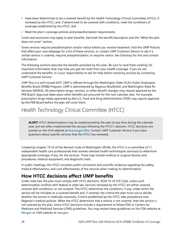 UMP Plus–UW Medicine Accountable Care Network (UW Medicine ACN) COC (2024) - Page 39