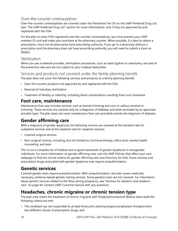 UMP Plus–UW Medicine Accountable Care Network (UW Medicine ACN) COC (2024) - Page 57