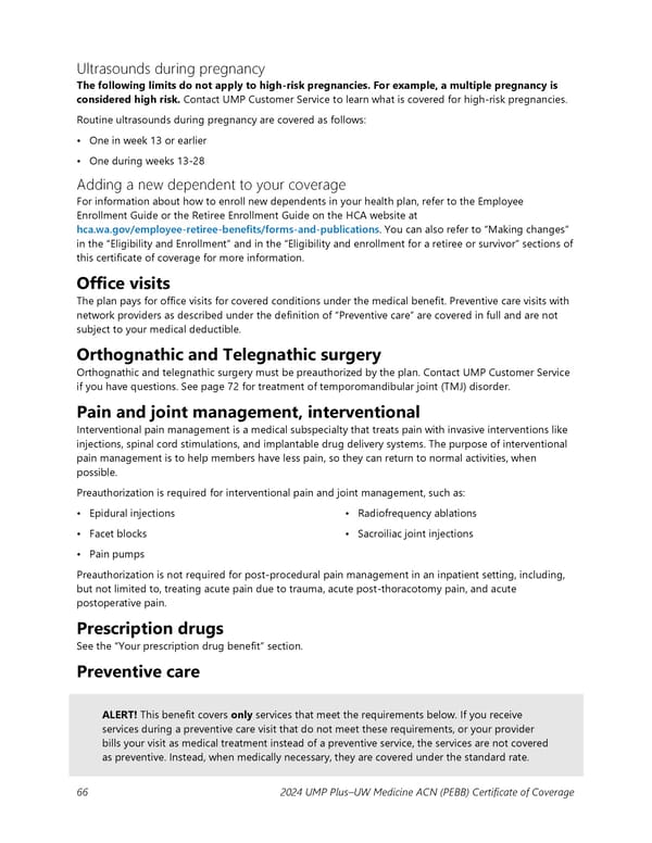 UMP Plus–UW Medicine Accountable Care Network (UW Medicine ACN) COC (2024) - Page 67