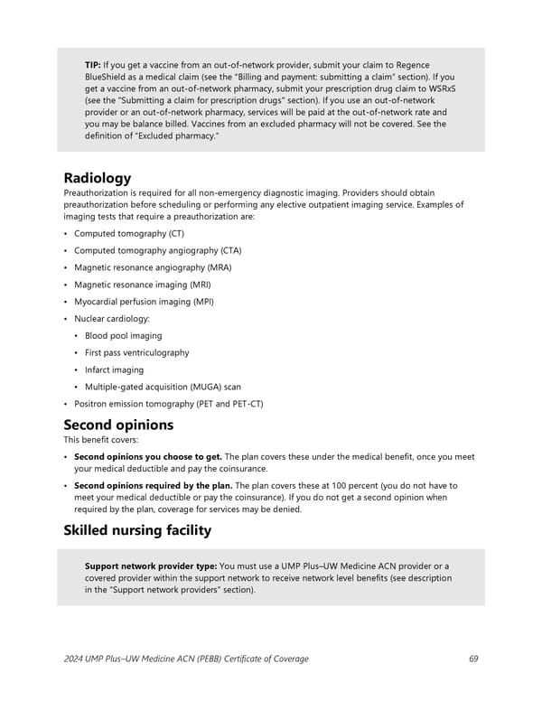 UMP Plus–UW Medicine Accountable Care Network (UW Medicine ACN) COC (2024) - Page 70