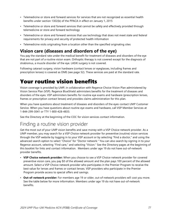 UMP Plus–UW Medicine Accountable Care Network (UW Medicine ACN) COC (2024) - Page 78