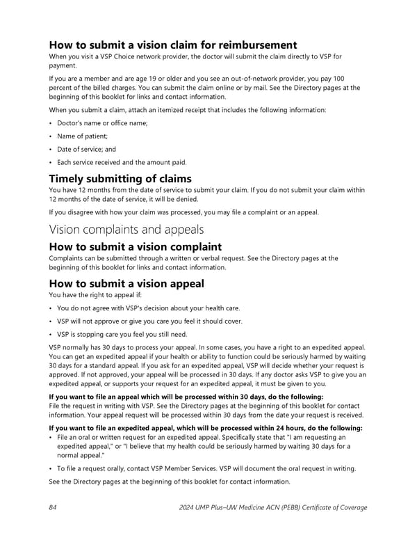 UMP Plus–UW Medicine Accountable Care Network (UW Medicine ACN) COC (2024) - Page 85