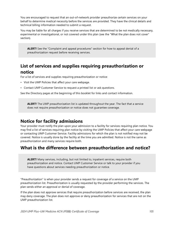 UMP Plus–UW Medicine Accountable Care Network (UW Medicine ACN) COC (2024) - Page 106