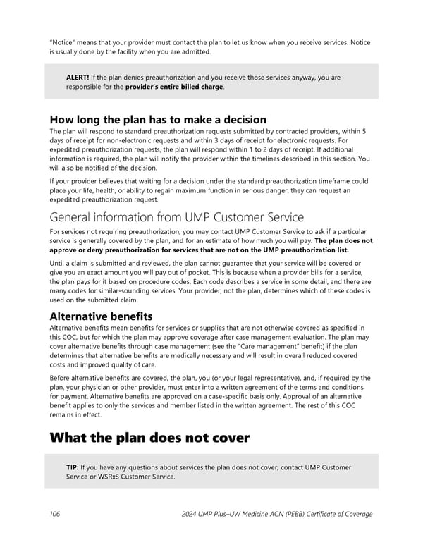 UMP Plus–UW Medicine Accountable Care Network (UW Medicine ACN) COC (2024) - Page 107