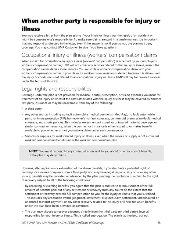 UMP Plus–UW Medicine Accountable Care Network (UW Medicine ACN) COC (2024) - Page 132