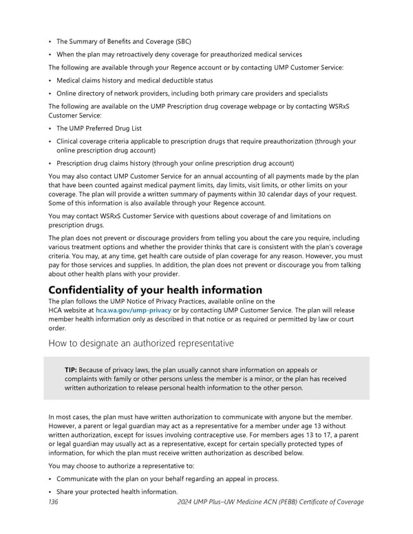 UMP Plus–UW Medicine Accountable Care Network (UW Medicine ACN) COC (2024) - Page 137