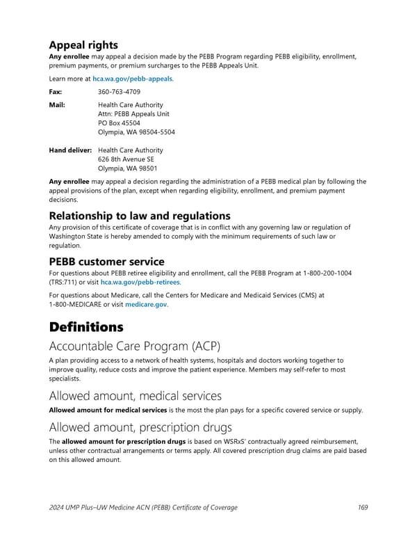 UMP Plus–UW Medicine Accountable Care Network (UW Medicine ACN) COC (2024) - Page 170