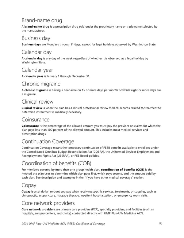 UMP Plus–UW Medicine Accountable Care Network (UW Medicine ACN) COC (2024) - Page 172