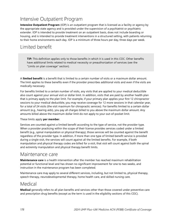 UMP Plus–UW Medicine Accountable Care Network (UW Medicine ACN) COC (2024) - Page 179