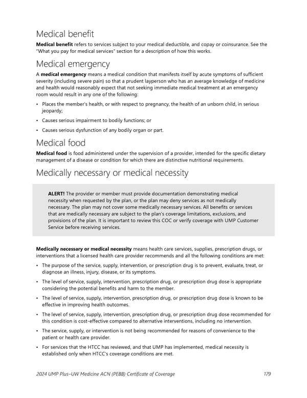 UMP Plus–UW Medicine Accountable Care Network (UW Medicine ACN) COC (2024) - Page 180