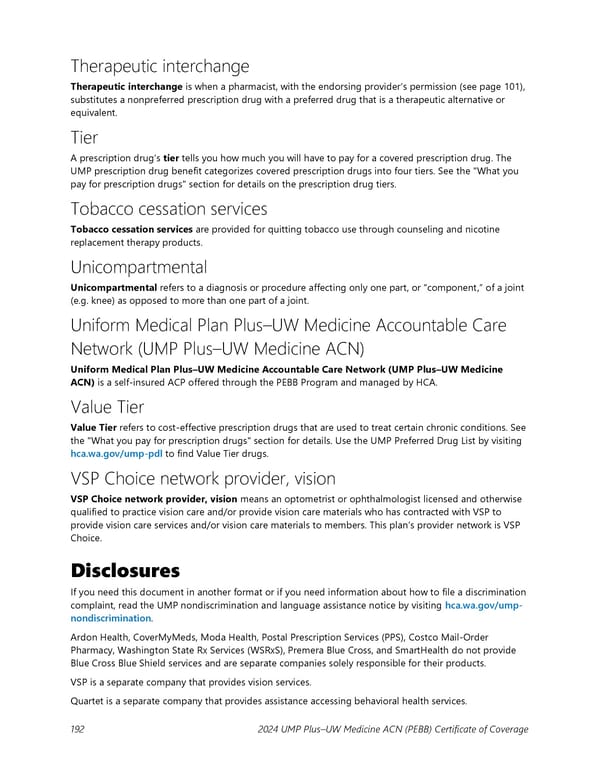 UMP Plus–UW Medicine Accountable Care Network (UW Medicine ACN) COC (2024) - Page 193