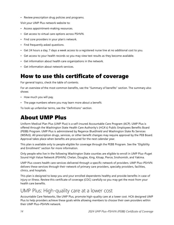 UMP Plus–Puget Sound High Value Network (PSHVN) COC (2024) - Page 15