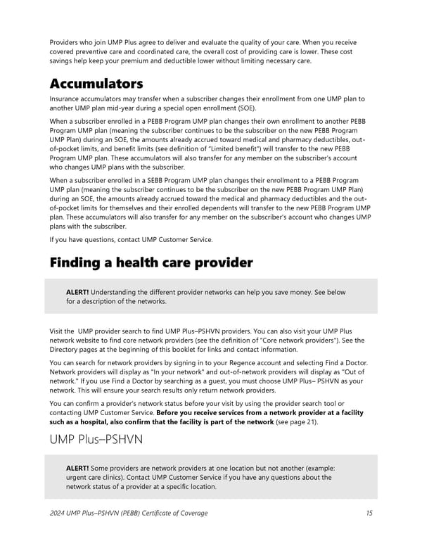 UMP Plus–Puget Sound High Value Network (PSHVN) COC (2024) - Page 16