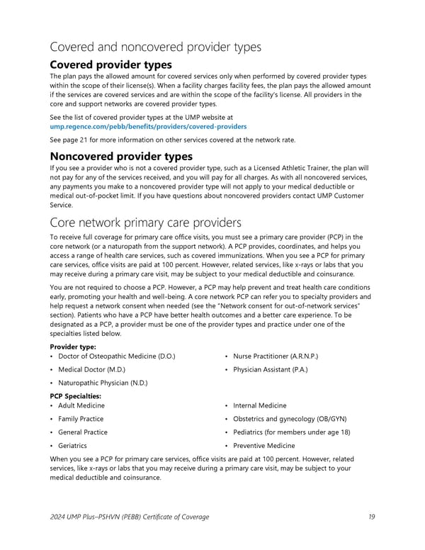 UMP Plus–Puget Sound High Value Network (PSHVN) COC (2024) - Page 20