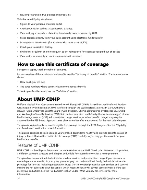 UMP Consumer-Directed Health Plan (CDHP) COC (2024) - Page 15