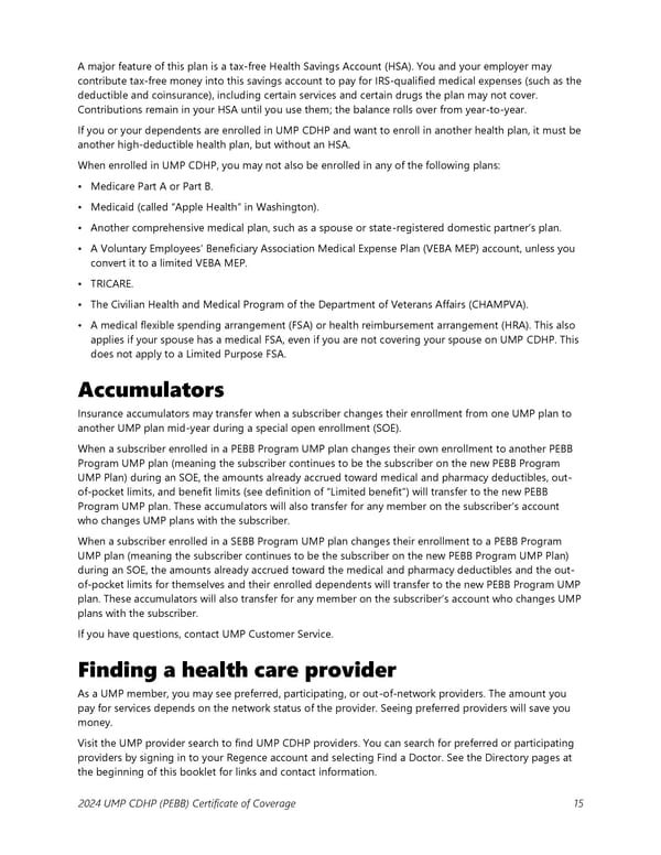 UMP Consumer-Directed Health Plan (CDHP) COC (2024) - Page 16