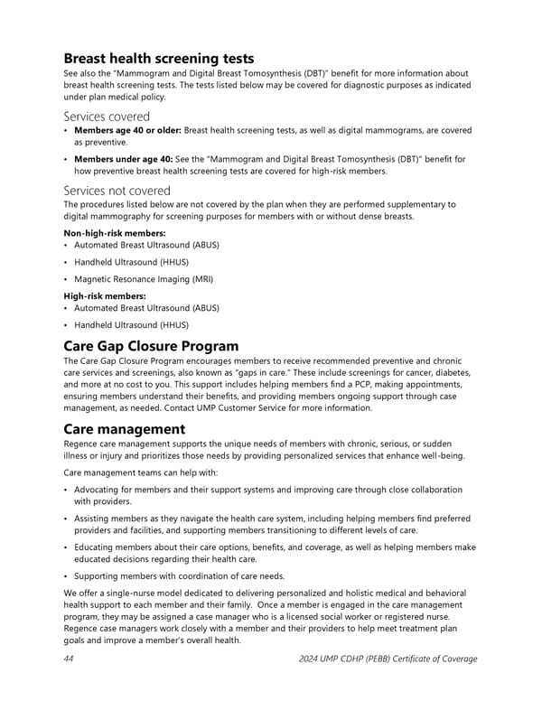 UMP Consumer-Directed Health Plan (CDHP) COC (2024) - Page 45