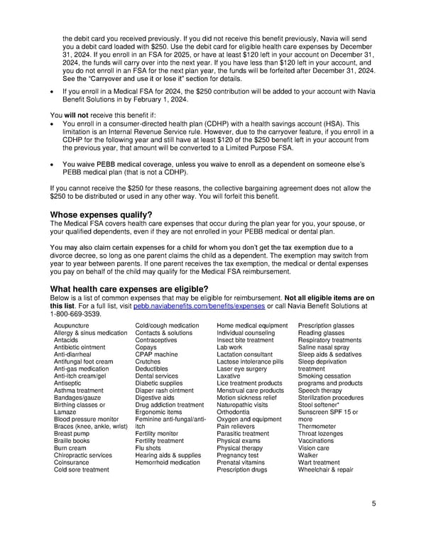 Medical FSA Enrollment Guide - Page 5