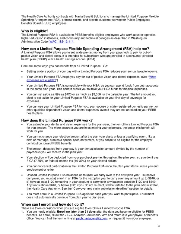 Limited Purpose FSA Enrollment Guide - Page 3