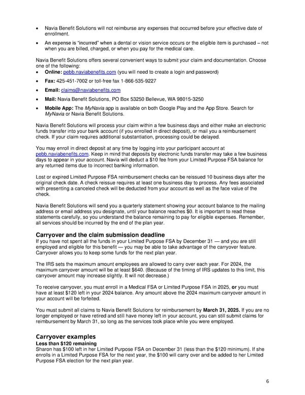 Limited Purpose FSA Enrollment Guide - Page 6