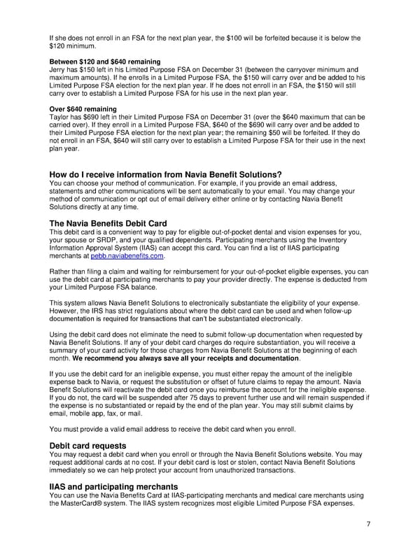 Limited Purpose FSA Enrollment Guide - Page 7