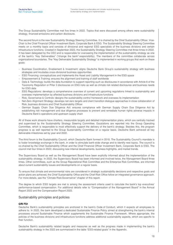 Deutsche Bank Non Financial Report  - Page 17